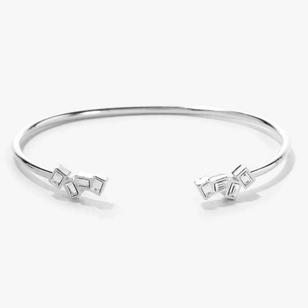 Bryan Anthony’s Beautifully Broken Elegant Silver Cuff Bracelet Geometric Accent